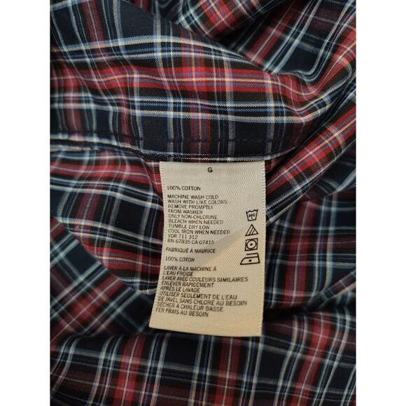 Nautica Cotton Wrinkle Resistant Men's Large Shirt Black Red Button Down Shirt - Picture 5 of 5